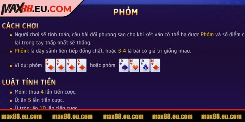 Phỏm MAX88 - Trải Nghiệm Game Bài Truyền Thống Đỉnh Cao 2 Luật chơi cơ bản của tựa game